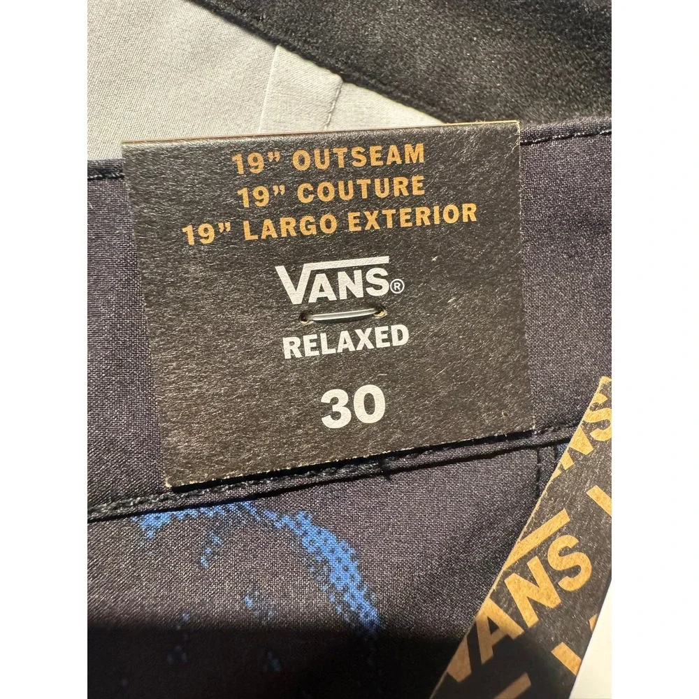 Vans MTE Daily Sideline Boardshorts Mens 30 Black Blue Tonal Checkerboard 19